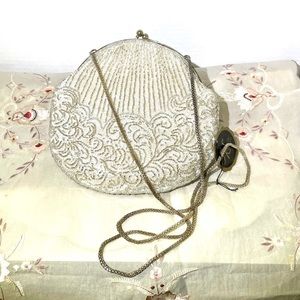 Vintage LaRegale Ivory Crossbody Clutch